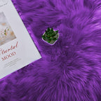 Latepis Purple Faux Sheepskin Large 6x9 Area Rugs for Living Room Throw Rugs for Bedroom Washable Fur Rug Fluffy Shag Boho Rug Home Decor Rectangle