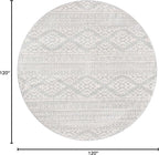 SAFAVIEH Tulum Collection Area Rug - 10' Round, Light Grey & Ivory, Moroccan Boho Tribal Design, Non-Shedding & Easy to Clean, Ideal for Living Room, Bedroom, Dining Space (TUL272F)