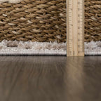 Hauteloom Poydras Farmhouse Living Room Bedroom Modern Moroccan Area Rug - Soft Shaggy High Low Carpet - High Pile - Bohemian, Boho - Gray, Beige, Cream - 9'2" x 12'