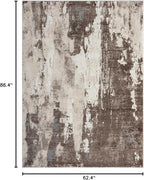 LUXE WEAVERS Euston Collection 7681 Brown 5x7 Modern Abstract Area Rug
