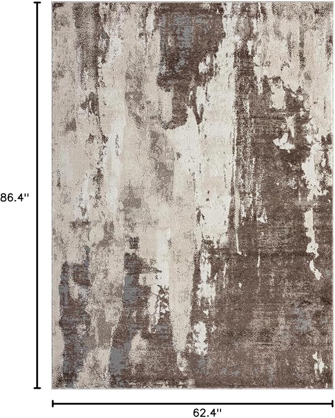 LUXE WEAVERS Euston Collection 7681 Brown 5x7 Modern Abstract Area Rug