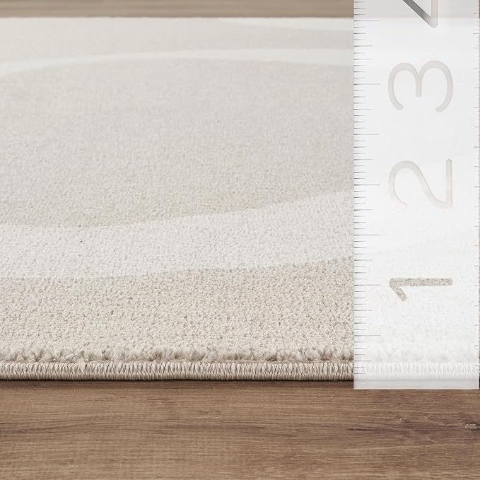 Abani Deco Collection Area Rug - Beige Modern Abstract Ribbon Design - 2' x 3' - for Living Room, Bedroom & Office