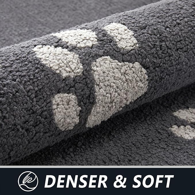 Timo Indoor Door Mat, Front Door Mat 32"x48" Non-Slip Rubber Backing Absorbent Resist Dirt Entrance Rug, Washable Low-Profile Inside Entry Door Rugs for Entryway, Dog Door Mats, Grey