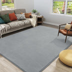 Amearea Large Modern Area Rugs for Bedroom Living Room, 5x8 Feet Grey Thickened Memory Foam Rug, Fluffy Indoor Washable Rugs Non Slip Minimalist Carpet for Boys Girls Dorm Nursery Room Decor