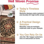 Well Woven Barclay Collection Medallion 5x7 Black Area Rug - for Living Room, Bedroom, and Dining Room