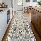 Kitchen Runner Rug Non-Slip Hallway Runner Rugs, 2.6 x 8ft Faux Wool Carpet Vintage Washable Area Rugs Runner with Rubber Backing for Hallway, Kitchen, Entryway, Living Room, Bedroom, Laundry