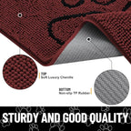 Smiry Dog Door Mat for Muddy Paws, Absorbent Dirt Trapper Non Slip Quick Dry Washable Chenille Mat for Mud Dogs, Entry Rug for Indoor and Outdoor (36x24 Inches, Caramel Russet and Black