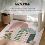 Mid Century Modern Rugs for Home Decor, 3x5 ft, Boho Abstract Geometry Area Rugs for Living Room, Soft Non Slip Washable Minimalist Arched Carpet Bedroom Decorations Dt-Ghf-19