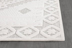 Modern Micro Loop Indoor Area Rugs for Living Room Bedroom Kitchen Geometric Trellis White 8x10 Luxury Durable Low and High Pile Non-Shedding Stain Resistant Soft Area Carpet 8 x 10