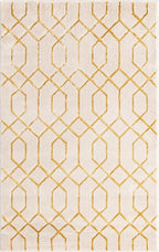 Marilyn Monroe Glam Collection Area Rug - Trellis (3' 3" x 5' 3" Rectangle, White Gold/ Gold)