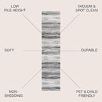 JONATHAN Y Austin Gradient Striped Gray/Black Runner Rug, 2x8, Modern, Contemporary, Easy-Cleaning for Living Room, Bedroom, Kitchen, Pet Friendly, Non-Shedding (LUX103A-28)