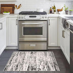 Modern Abstract Entryway Rug Indoor 2x3 Washable Rug Non-Slip Soft Small Area Rug White Black Grey Taupe Kitchen Mats Thin Print Faux Wool Floor Carpet Throw Rugs for Entrance Bedroom Office