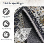 Area Rug 8x10 Washable Rug, Vintage Boho Medallion Rugs Non-Slip Soft Low Pile Large Distressed Rug Indoor Retro Carpet for Living Room Bedroom Dining Room Home Office (Vintage Black, 8'x10')