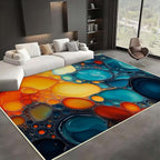 Modern Abstract Area Rug, Fluid Art Abstract Area Rug, Modern Colorful Bubbles Rugs, Geometric Rugs, Washable Non Slip Soft Alcohol Ink Carpet for Living Room (8' x 10'(Rectangular))