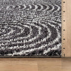 Rugshop Circles Arch Shag Area Rug Anthracite Dark Gray 7' 10" x 10' Perfect for Large Living Rooms, Dining Areas, or Master Bedrooms
