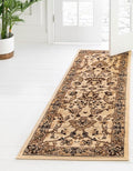 Unique Loom Sialk Hill Collection Area Rug - Washington (2' 7" x 13' 1" Runner Ivory/Black)
