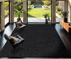CAMILSON Easy Jute Rug 8x10, Indoor Outdoor Dark Gray Black Farmhouse Area Rugs for Living Room Patio and Kitchen Rug Solid Boho Woven Design Easy-Cleaning Washable Outside Carpet Alfombras (8 x 10)