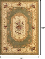 Rugs.com Chateau Collection Rug - 10' x 14' Green Medium Pile Rug