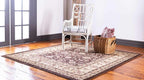 Unique Loom Voyage Collection Traditional Oriental Classic Intricate Design Area Rug (6' 0 x 6' 0 Square, Brown/Ivory)