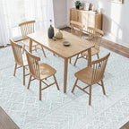 9x12 Area Rug Living Room: Washable Boho Geometric Moroccan Rug Neutral Modern Farmhouse Indoor Soft Non Slip Ultra Thin Large Printed Pattern Carpet for Bedroom Home Office (Grey, 9'x12')