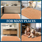 OLANLY Dog Door Mat for Muddy Paws 47x24, Absorbs Moisture and Dirt, Absorbent Non-Slip Washable Doormat, Quick Dry Chenille Mud Mat for Dogs, Entry Indoor Entryway Carpet for Inside Floor, Orange