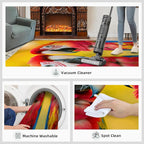 Parrot Rugs for Bedroom - 5x6 Area Rug - Cute Parrot Rugs for Living Room, Colorful 3D Animal Rug, Non-Slip Washable Home Decor Carpet