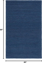 SAFAVIEH Area Rug 5x8 - Natura Collection - Navy & Blue, Handmade Wool Blend, Textured Design, Ideal for Living Room, Bedroom, Dining Space (NAT620M)