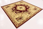 Unique Loom Versailles Collection Area Rug - Henry (6' 1" Square Red/Brown)
