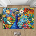 Boho Peacock Rug Small - 2x3 Rug, Colorful Peacock Washable Rugs for Living Room, Teal Turquoise Carpet, Modern Style Non-Slip Area Rugs for Bedroom, Aesthetics Carpet - Peafowl Home Decor & Gifts