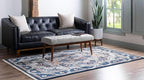 Unique Loom Narenj Collection Classic Traditional Medallion Textured Design Area Rug, 8 x 10 ft, Navy Blue/Tan