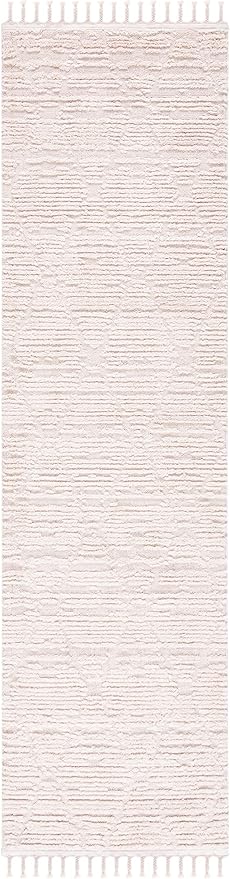 SAFAVIEH Marrakesh Collection Runner Rug - 2'2" x 10', Beige, Moroccan Boho Tribal Tassel Design, Non-Shedding & Easy Care, Ideal for High Traffic Areas in Living Room, Bedroom (MRK517C)