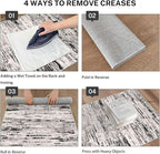 Modern Abstract Hallway Runner Rug, White Black Grey Taupe Washable Kitchen Runner Non-Slip Soft 2x8 Runner Rug Thin Print Faux Wool Carpet for Entryway Bedroom Laundry Room Indoor Home Decor