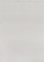 Beverly Rug Micro Loop Area Rug White 6x9 Modern Luxury Soft Boho Geometric Durable Indoor Area Rugs for Living Dining Room Office Stain Resistant Non Shedding Casual Indoor Carpet White 6 x 9