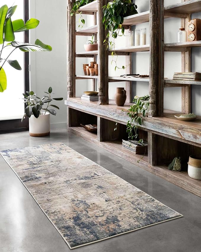 Loloi Teagan Collection TEA-06 Sand/Mist 5'-3" x 7'-6" Area Rug, Large, Soft Neutral Rug, High-Traffic for Living Room, Bedroom, Home Office, Dining Area