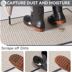 Indoor Door Mat 24x72 Dirt Resistant and Absorbent, Non-Slip Rubber Backing Floor Mats, Easy Clean Low-Profile Doormat for Entryway, Front Door, Inside Entrance Gray