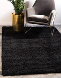 Unique Loom Solid Shag Collection Area Rug (5' 1" x 8' Rectangle, Jet Black)