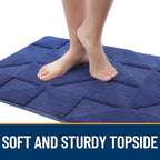 OLANLY Door Mats Indoor, Non-Slip, Absorbent, Dirt Resist, Entrance Washable Mat, Low-Profile Inside Entry Doormat for Entryway (59x36 inches, Navy)