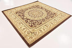 Unique Loom Versailles Collection Traditional Classic Medallion Floral Motif Area Rug (6' 0 x 6' 0 Square, Brown/ Ivory)