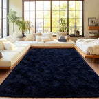 Area Rugs for Living Room, Soft Shaggy Carpets for Living Room, Fuzzy Rugs for Kids' Room, Perfect Decor for Modern Home Navy Blue 6x9 Feet