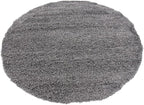 Unique Loom Solid Shag Collection Area Rug (6' 1" Round, Graphite Gray)