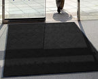 WaterHog Diamond | Commercial-Grade Entrance Mat with Rubber Border – Indoor/Outdoor, Quick Drying, Stain Resistant Door Mat (Charcoal, 3' x 4')