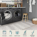 Lahome Moroccan Front Door Rugs Indoor 2x3 Non-Slip Washable Door Mats Indoor Rubber Backing Untra-Thin Beige Small Kitchen Rug, Geometric Print Inside Door Mats for Home Entrance Bathroom Sink