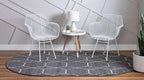 Unique Loom Trellis Frieze Collection Area Rug - Geometric (5' x 8' Oval, Dark Gray/ Ivory)