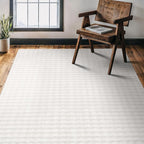 CAMILSON Modern White Non Slip Rug 3x5 Ultra Soft High Pile Area Rugs Non Skid Rubber Backing Durable & Easy to Clean Carpet for Living Room Bedroom Kids Room Indoor Use (3 x 5 White)