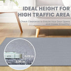 Braided Runner Rug 2x8 Ft Washable Runners for Hallways Kitchen Runner Rug with Rubber Backing Cotton Entryway Runner Indoor, Woven Floor Carpet for Hall Kitchen Bedroom, Light Gray