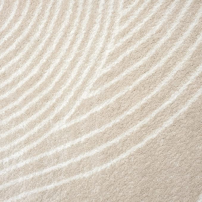 Abani Nuevo Collection Area Rug - Transitional Beige/Cream Design -4'x6' - Easy to Clean - Durable for Kids and Pets - Non-Shedding - Medium Pile - Soft Feel - for Living Room, Bedroom & Office