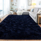 Area Rugs for Living Room, Soft Shaggy Carpets for Living Room, Fuzzy Rugs for Kids' Room, Perfect Decor for Modern Home Navy Blue 8x10 Feet