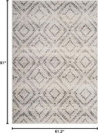 SAFAVIEH Adirondack Collection Area Rug - 5'1" x 7'6", Light Grey & Grey, Modern Diamond Distressed Design, Non-Shedding & Easy Care, Ideal for High Traffic Areas in Living Room, Bedroom (ADR131C)