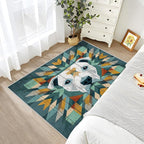Pitbull Rug for Entryway Indoor - 3x4ft - Modern Geometric Dog Rustic Wood Grain Washable Non Slip Low Pile Small Rug for Bedroom, Dog Carpets Room Decor & Gifts