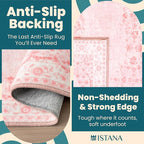 Istana Living Room Rug 10x14 - Pink 10 x 14 Area Rug - Foldable Machine Washable Area Rugs 10x14 - Stylish 10x14 Area Rugs Boho - Stain Resistant Washable Rug 10x14